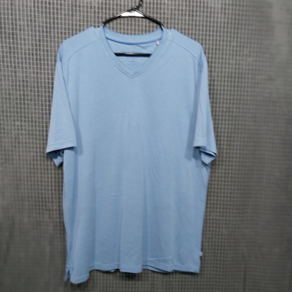 Tommy Bahama Mens T-Shirt IslandZone V-Neck Short Sleeve L Blue